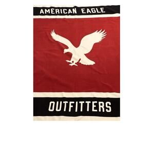 American Eagle Fleece Blanket Logo Red Blue 2015 Throw Blanket 48" x 56" Cozy